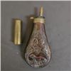 Image 1 : VINTAGE COPPER & BRASS BLACK POWDER FLASK & WINCHESTER ALL-BRASS SHOTSHELL CASING