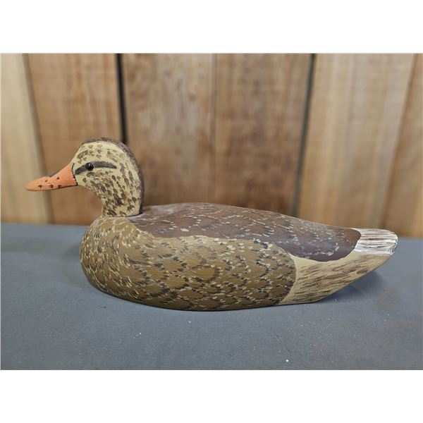 CARVED WOOD MALLARD HEN DUCK DECOY