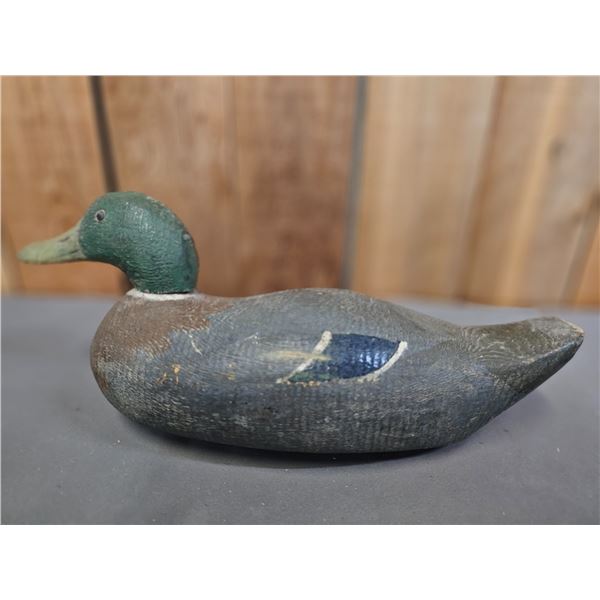 CARVED WOOD MALLARD DRAKE DUCK DECOY