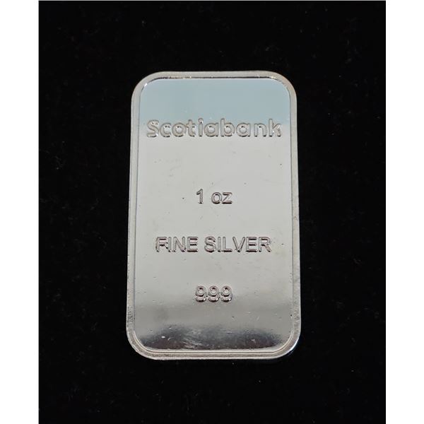 1 OZ. .999 FINE SILVER SCOTIABANK BAR