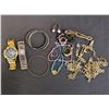 Image 1 : BOX OF ASSORTED WATCHES & FASHION JEWELRY