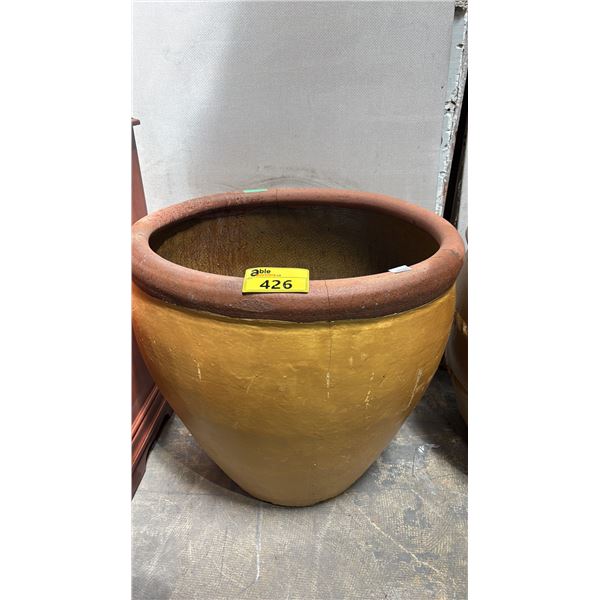 LARGE DECORATIVE PLANTER POT 28" X 27" WITH PACKING FOAM CONTENTS