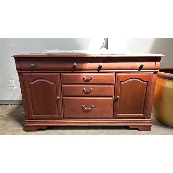 MEUBLES REGAZZI 4-DRAWER 2-DOOR CABINET WITH CHANGING TABLE PAD & EXTRA HARDWARE 58" X 20" X 34"