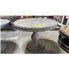 Image 1 : ROUND OUTDOOR PAINTED WOOD TABLE 40" X 30" (MINOR COSMETIC DAMAGE)