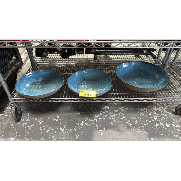 3 POTTERY PLATES/BOWLS
