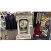 Image 4 : SHELF OF ASSORTED DECOR INCLUDING; DESK CLOCK, BOOK HOLDER STAND, JEWELRY & MORE