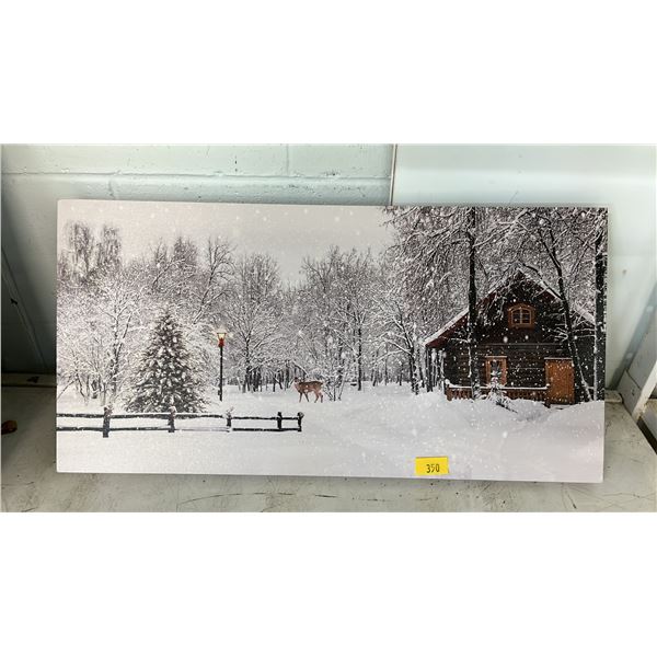 UNFRAMED GICLEE PRINT OF A WINTER SCENE ON STRETCHED CANVAS