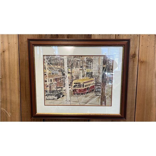 FRAMED GERARD PARAGHAMIAN "HUMBER STREET CAR" PRINT