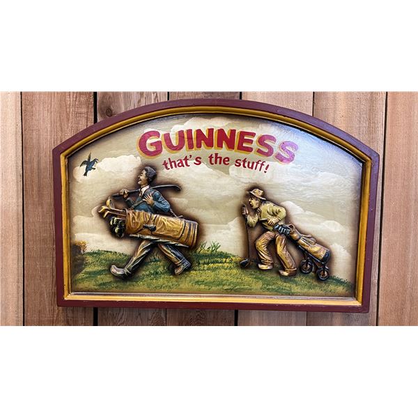 VINTAGE WOOD 3D GUINESS "THAT'S THE STUFF" ADVERTISEMENT/PUB SIGN