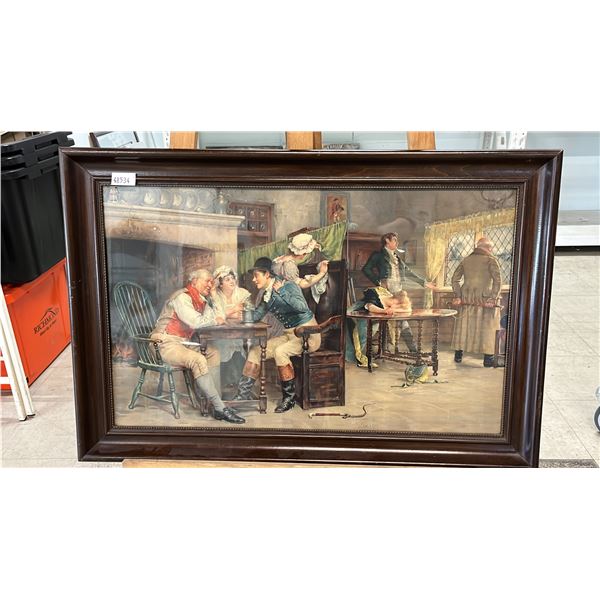 VINTAGE FRAMED JOHN A. LOMAX "THE STORY OF THE ELOPMENT" PRINT