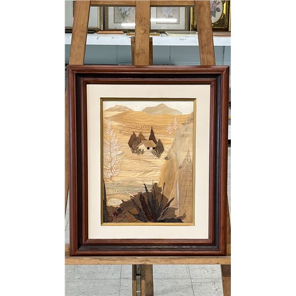 FRAMED ORIGINAL WOOD MARQUETRY WALL ART