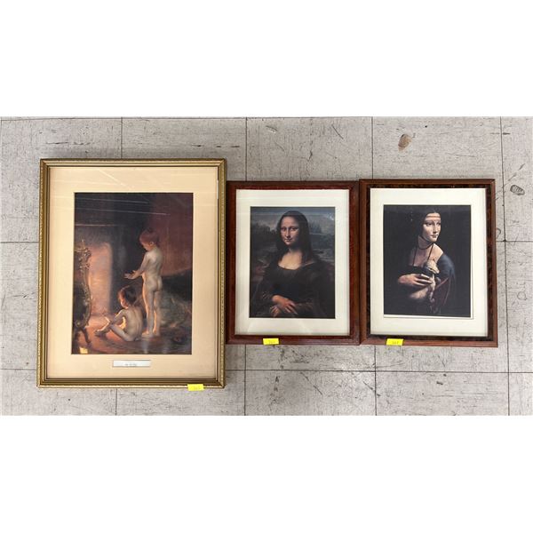 SHELF OF ASSORTED FRAMED ART