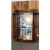 Image 1 : 3-TIER MIRROR BACK WOOD WALL SHELF