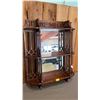Image 2 : 3-TIER MIRROR BACK WOOD WALL SHELF