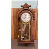 Image 1 : VICTORIAN STYLE TEARDROP-CARVED WALL REGULATOR CLOCK
