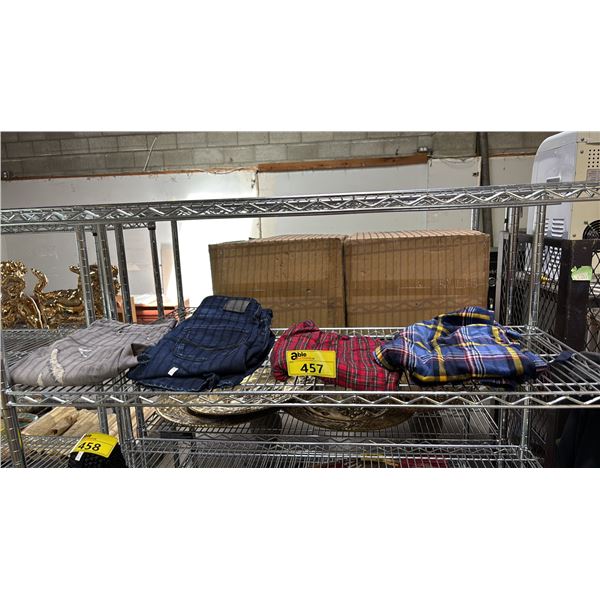 SHELF OF ASSORTED PANTS INCLUDING; PAJAMA & JEANS