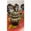 Image 1 : ANTIQUE WHITE COPPER CHINESE INCENSE BURNER 9"