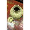 Image 3 : HEAVILY CARVED WHITE CINNABAR CHINESE RESIN VASE WITH LID 12"