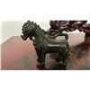 Image 3 : REDWOOD CHINESE DRAGON FIGURINE, BRASS CHINESE DRAGON FIGURINE & BRASS CHINESE HORSE FIGURINE