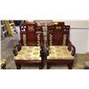 Image 1 : SET OF 2 CHINESE MOTIF TRADITIONAL CHAIRS WITH CUSHIONS