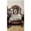 Image 3 : SET OF 2 CARVED CHINESE DRAGON MOTIF CLAW FOOT CHAIRS WITH CUSHIONS