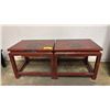 Image 1 : SET OF 2 PAINTED CHINESE MOTIF END TABLES 23" X 18" X 19"
