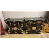 Image 1 : (2) CHINESE MOTIF PAINTED 2-DRAWER 2-DOOR CABINETS 29" X 16" X 24"