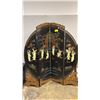 Image 1 : ROUND 4-PANEL PAINTED & CARVED CHINESE MOTIF BARRIER