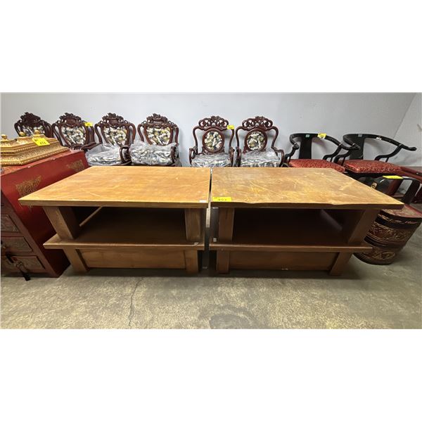 (4) WOOD COFFEE TABLES 40"X  26" X 12.5"