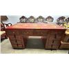 Image 1 : ANTIQUE PAINTED CHINESE MOTIF 13-DRAWER DESK WITH CARVED CHAIR