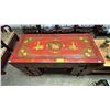 Image 2 : ANTIQUE PAINTED CHINESE MOTIF 13-DRAWER DESK WITH CARVED CHAIR