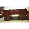 Image 3 : ANTIQUE PAINTED CHINESE MOTIF 13-DRAWER DESK WITH CARVED CHAIR