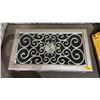Image 3 : TUFTED FABRIC WITH IN-LAID GLASS TOP COFFEE TABLE 55' X 32" X 18.5"