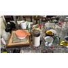 Image 2 : SHELF OF ASSORTED ITEMS INCLUDING; VASES, MUGS, FRAMED ARTWORK & MORE