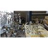 Image 3 : SHELF OF ASSORTED ITEMS INCLUDING; CHANDELIER, GLASS VASE, COLLECTIBLE PLATES & MORE