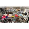 Image 1 : SHELF OF ASSORTED ITEMS INCLUDING; REINDEER DECOR, GLASS CONTAINERS, CHRISTMAS DECOR & MORE