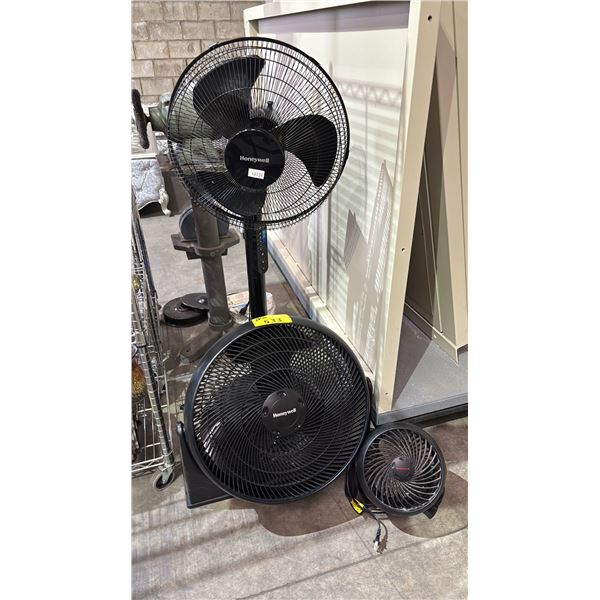 3 ASSORTED HONEYWELL FANS