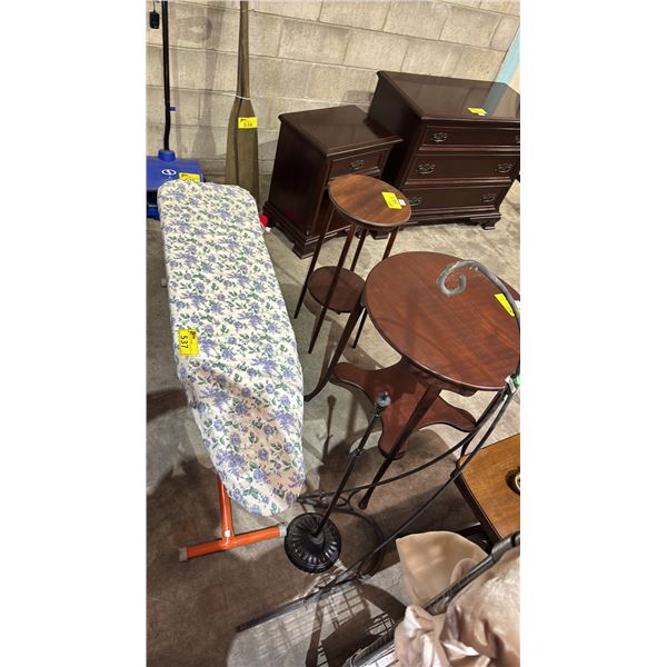 IRONING BOARD & 2 HANGING FLOWER BASKET STANDS