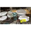 Image 3 : SHELF OF ASSORTED ITEMS INCLUDING; BOWLS, PLATES, COOKIE CONTAINERS & MORE
