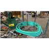 Image 3 : SHELF OF ASSORTED ITEMS INCLUDING; GARDEN HOSE, HOSE END SPRAYER, GARDEN TOOLS & MORE