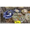 Image 2 : SHELF OF ASSORTED ITEMS INCLUDING; CANDLE STANDS, DECORATIVE PLATES, CAKE TRAY & MORE