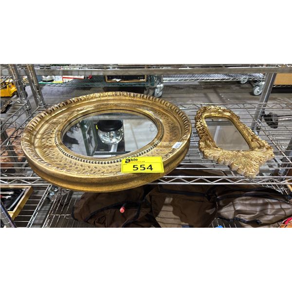 ROUND FRAMED MIRROR & ORNATE FRAMED MIRROR