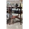 Image 2 : ANTIQUE 2-TIER PARLOUR TABLE 24" X 29"
