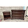 Image 1 : SOLID MAHOGANY GIBBARD 3-DRAWER DRESSER 40" X 20" X 31" & 1-DRAWER NIGHTSTAND 22" X 15" X 25"