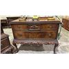 Image 2 : 9-PC HEAVILY CARVED ANTIQUE WALNUT DINING ROOM SUITE WITH TABLE, 6 CHAIRS, 2 LEAVES, SIDEBOARD