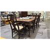 Image 4 : 9-PC HEAVILY CARVED ANTIQUE WALNUT DINING ROOM SUITE WITH TABLE, 6 CHAIRS, 2 LEAVES, SIDEBOARD