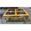 Image 1 : ORNATE CLAW FOOT IN-LAID GLASS TABLE 48" X 13" X 17"