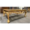 Image 2 : ORNATE CLAW FOOT IN-LAID GLASS TABLE 48" X 13" X 17"