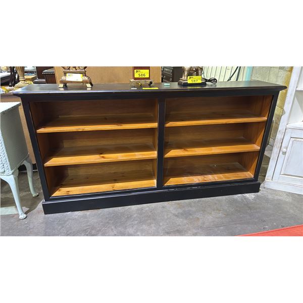 WOOD SHELVING UNIT 72" X 14" X 37"