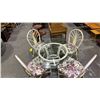 Image 3 : ROUND GLASS TOP PATIO TABLE WITH 4 CHAIRS 48" X 28" *CONTENTS OF TABLE NOT INCLUDED*